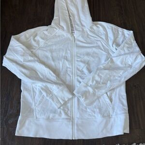 Lululemon women’s white zip-up hoodie size 10